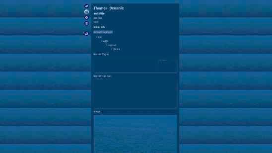 preview image of Oceanic theme, with dark and light blue and ocean bg