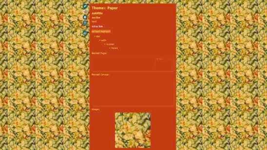 preview image of Paper theme, with red, gold, green and marbled paper bg