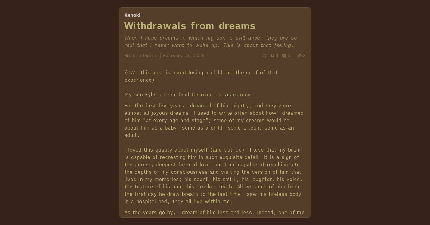 Withdrawals from dreams - Kanoki