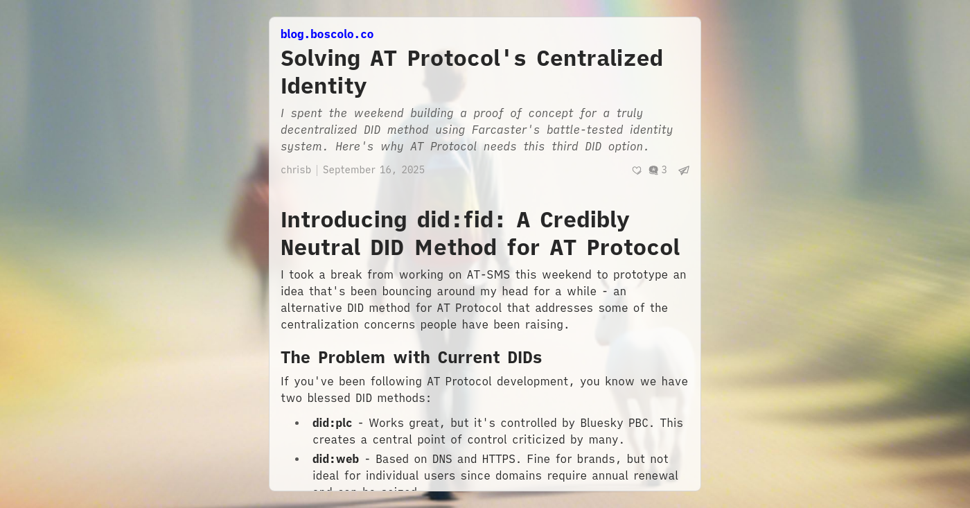 Solving AT Protocol's Centralized Identity